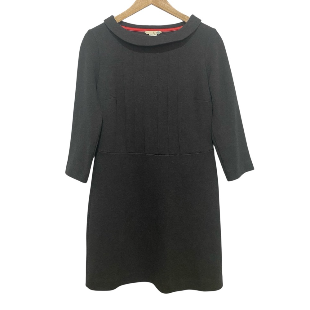 Boden WH535 Women's Size 8P Boat Neck‎ Alexa Dress 3/4 Sleeve Gray Stretch Lined